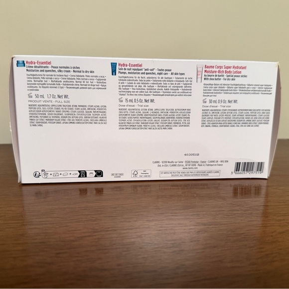 Clarins Hydra-Essentiel Skincare 4-Piece Gift Set with Full Size Cream, NIB - Picture 4 of 4